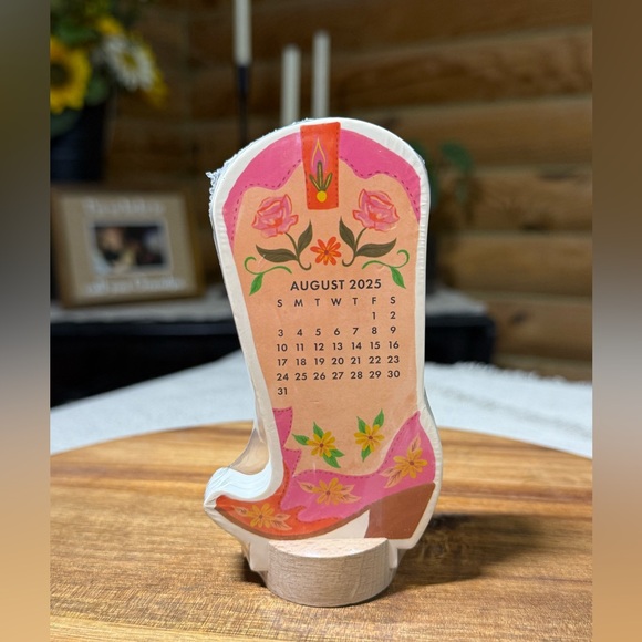 PINK BOOTS 2025/2026 Desktop Calendar - Picture 1 of 4